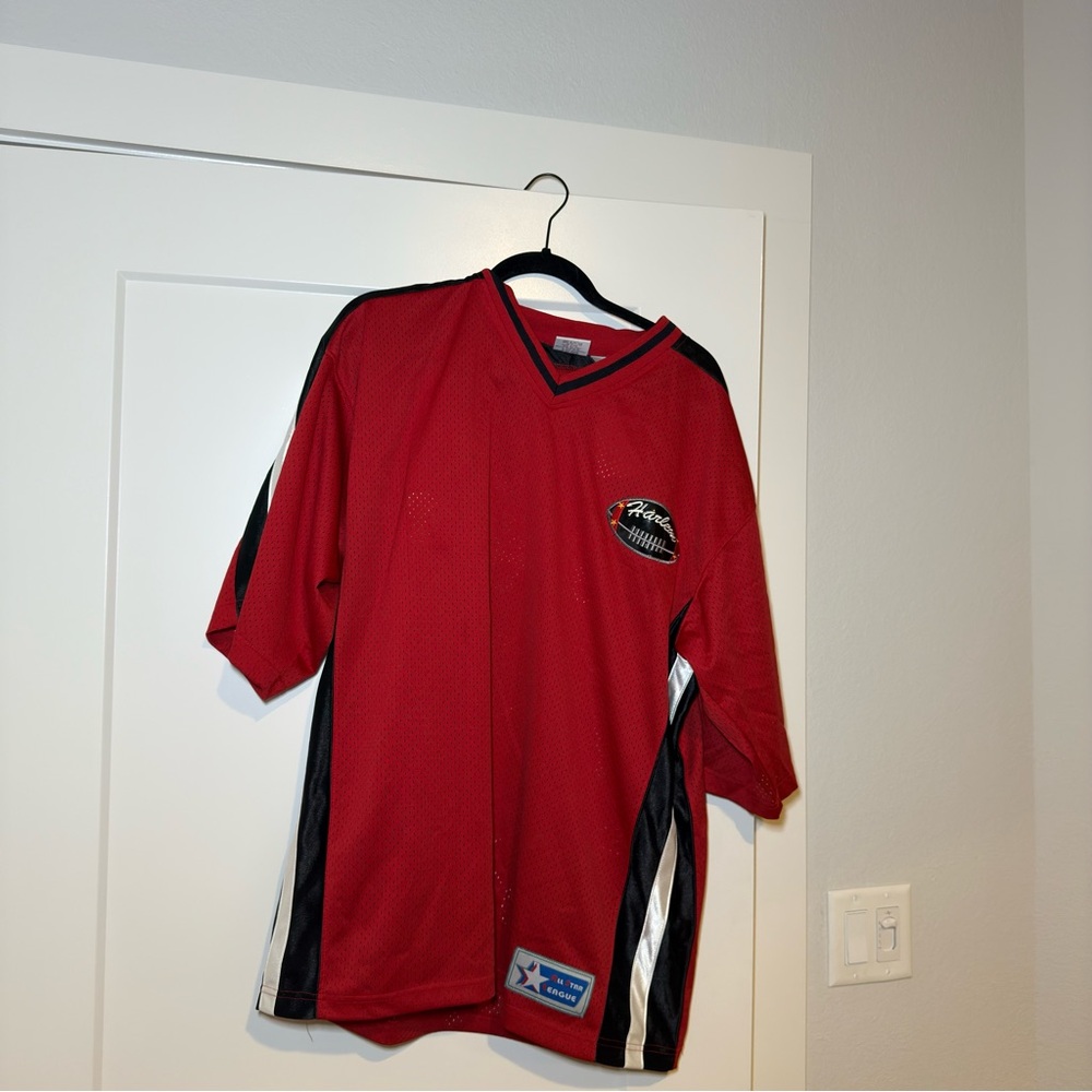 Red Athletic Jersey with Black Accents